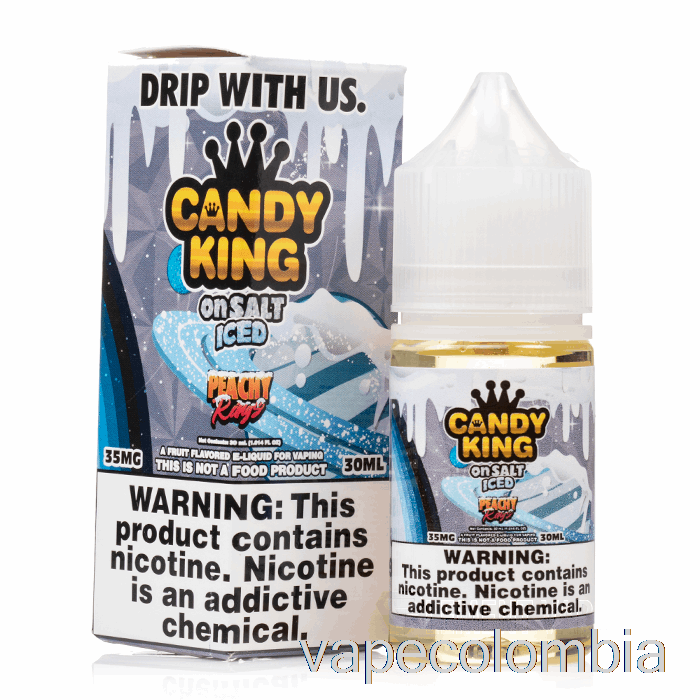 Anillos De Melocotón Helado Desechables Vape - Candy King Con Sal - 30ml 50mg